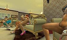 Стари жени удовлетворяват млади мъже в обстановка от висок клас - Sims 4 екстрадиция