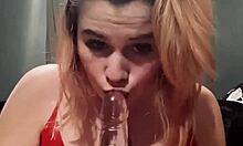 College girl orgasms while riding her favorite dildo
